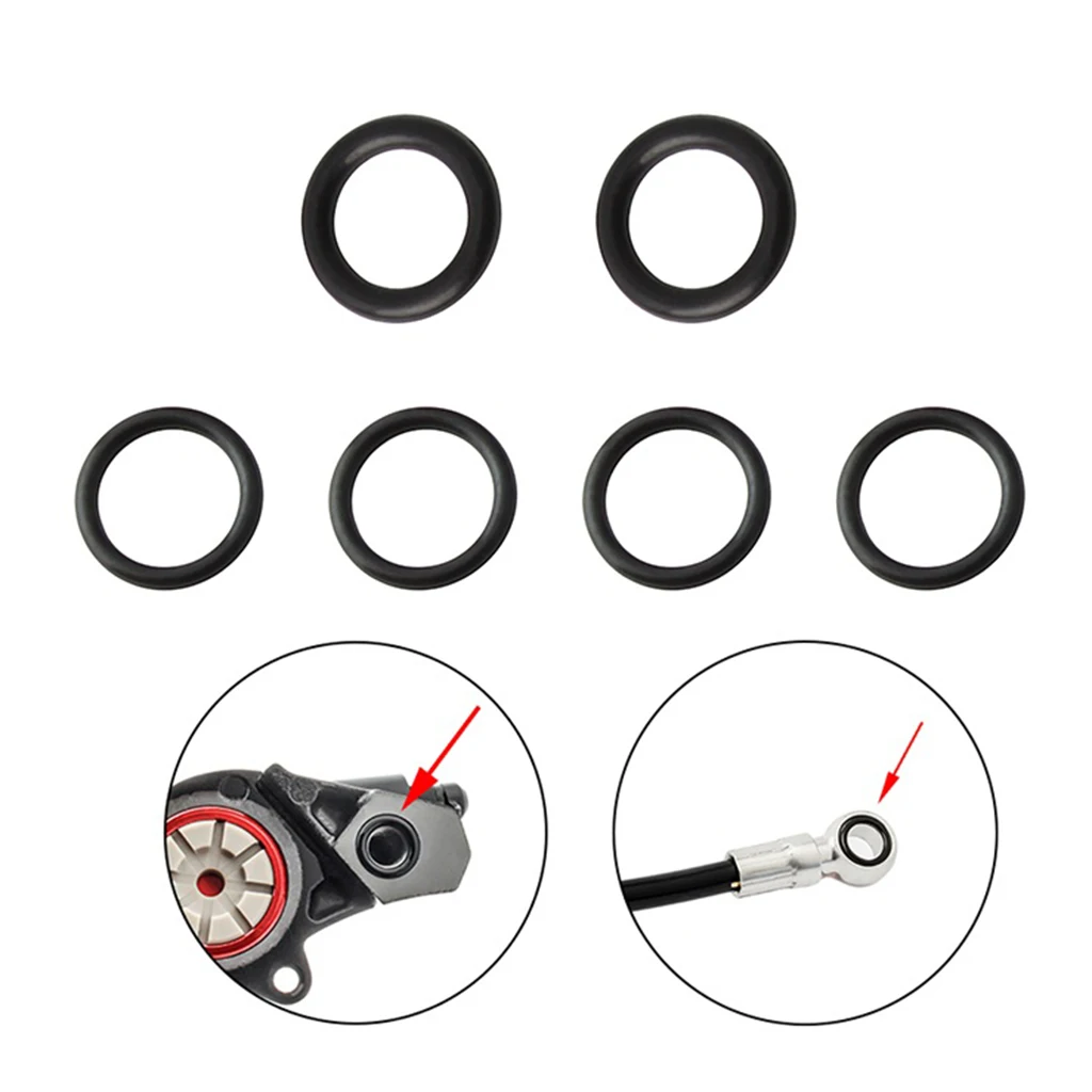 6pcs Rubber O-Rings Bicycle Brake Bolts Spacer Cycling Brake Oil Tube Gasket Seal Rings MTB Road Bike Washers Gasket Accessories
