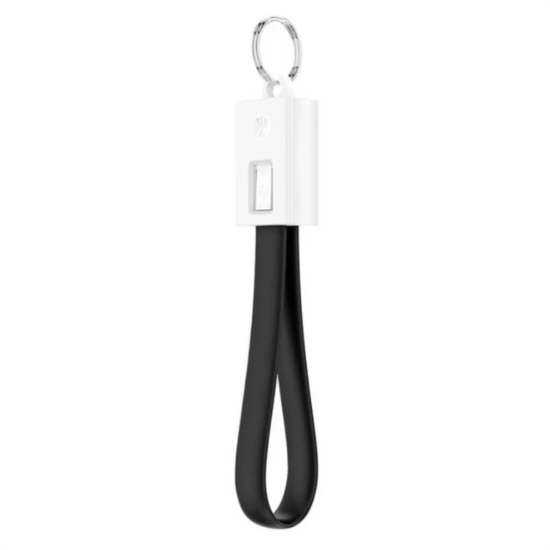 Короткий мини брелок с микро-usb зарядное устройство кабель для зарядки данных type C USB быстрая зарядка данных шнур Кабели для iphone браслет кабель - Цвет: Black