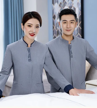 

New waiter long sleeve men and women western restaurant fast food restaurant wine worker uniform set