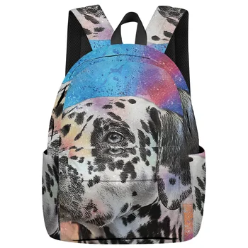 

Close-Up Backgrounds Dalmatian Dogs Backpack Interior Key Chain Holder Luxury Backpack Arcuate Shoulder Strap