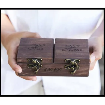 

engraved wood Ring Holder customize wedding ring box Ring Bearer Pillow proposal engagement ring pillow couple gift Jewelry Box