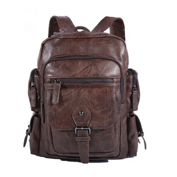 Best Price Cool Men Backpacks Man Rucksack 14 Inch Laptop Student Schoolbags Boys Travel PU Leather Backpack Bags Teens Retro School bag Best Price Cool Men Backpacks Man Rucksack 14 Inch Laptop Student Schoolbags Boys Travel PU Leather Backpack Bags Teens Retro School bag