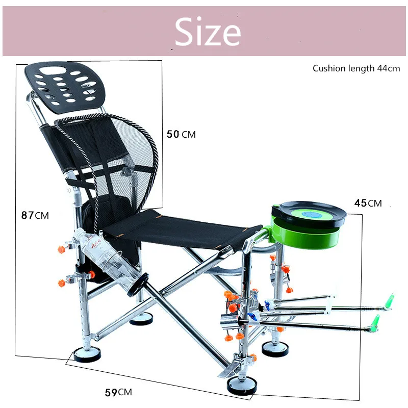 Stainless Steel Fishing Chairs Lightweight Travel Ultralight Folding Chair Superhard High Load Outdoor Camping Fishing Chair Set