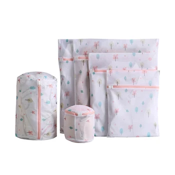 

Home Washing Bag Storage Bags Tree Printing 6pc/set Portable Bra Organizer Dry Sock Clothes Laundry Bags Supplies Small Colorful