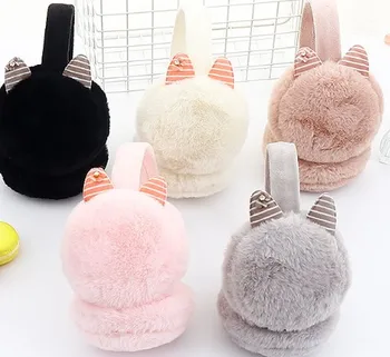 

2020 New Autumn And Winter Korean Ladies Earmuffs Cute Cartoon Student Ear Bags Warm Ear Warmers And Cold Children's Earmuffs