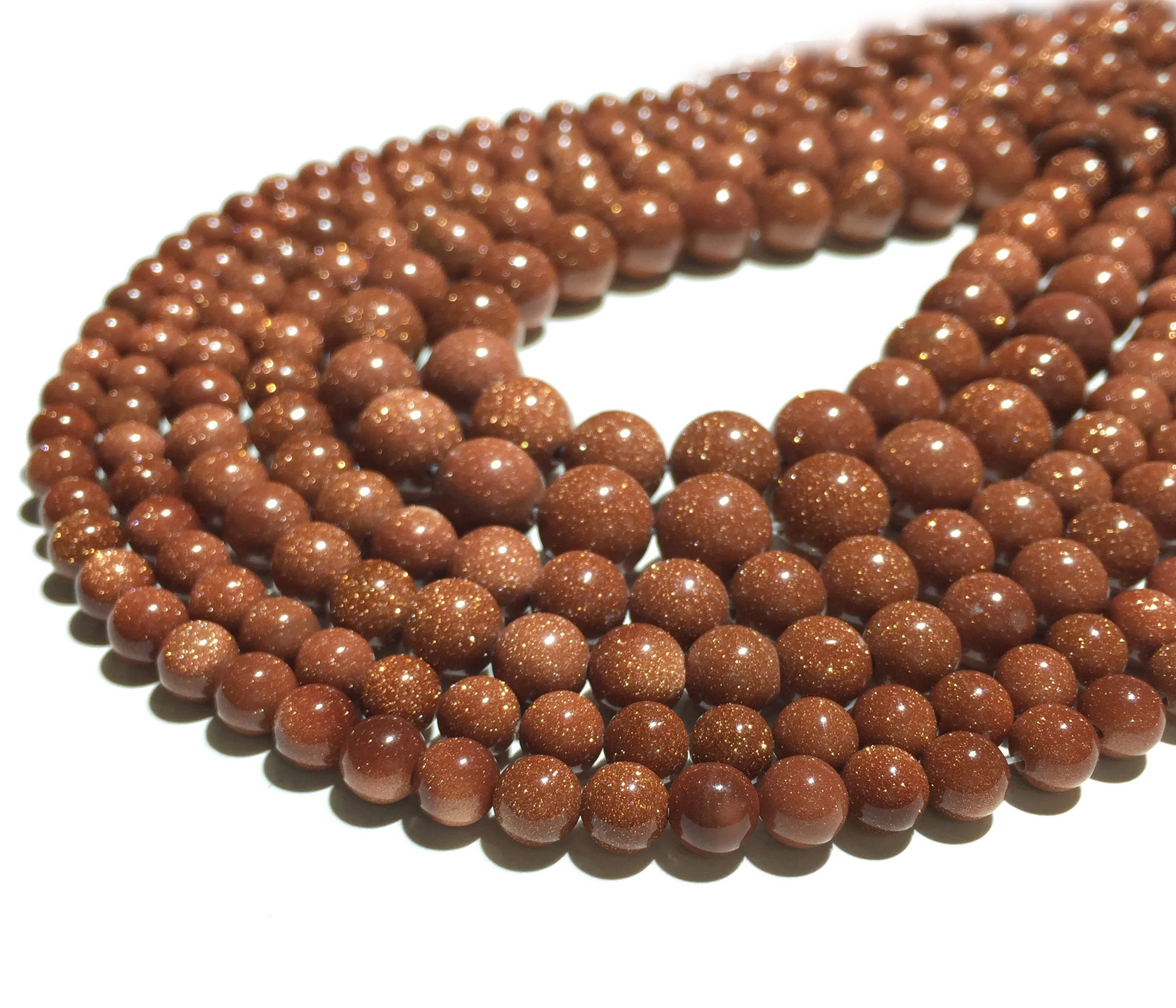 

Natural Gold Sand Stone Beads Healing Energy Gemstone Loose Bead DIY Jewelry Making Bracelet Necklace Accessories Factory Price