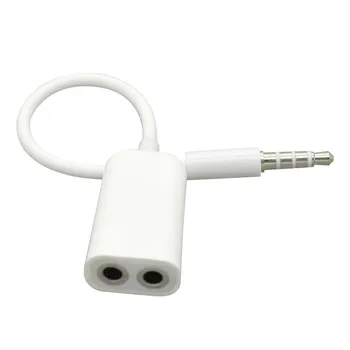 

3.5mm Jack 2 Way Multi Port Hub Aux Headphone Splitter Useful Audio Cable Adapter Converter Earphone Accessory 200pcs/lot