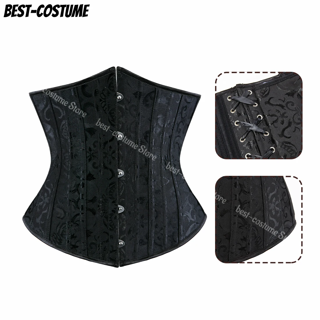 Corset Women Plus Size Steel Boned Underbust Corset Top Sexy Lace Up Gothic Steampunk Corset for Women Waist Trainer Underwear