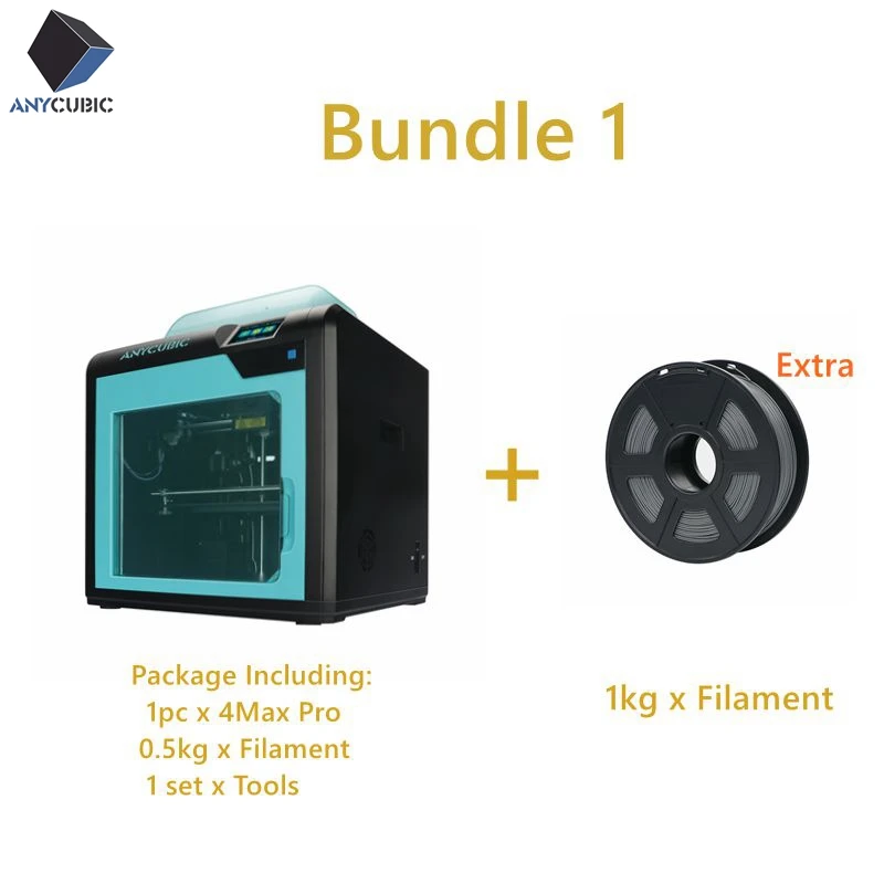 4Max--ProPlus1kg ANYCUBIC 3d принтер 4Max Pro/4Max большой плюс размер FDM Impresora Diy комплект модульный дизайн сопла 3d принтер пластик подарок на день рождения - Цвет: 4Max--ProPlus1kg