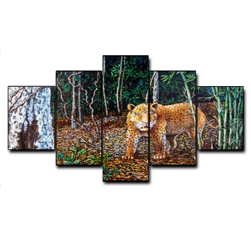 Canvas Art Oil Painting Leopard in the jungle Art Poster Picture Wall Decor Modern Home Decoration For Living room Office Canvas Art Oil Painting Leopard in the jungle Art Poster Picture Wall Decor Modern Home Decoration For Living room Office