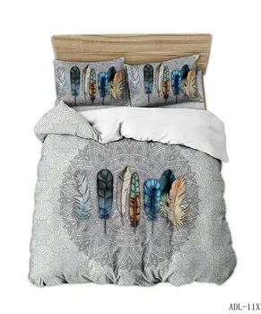 

Bohemia Feather Elephant Exotic Bedding Set 100% Microfiber 1PC Duvet Cover with 1/2PC Pillowcases Drop Shipping Responsibility