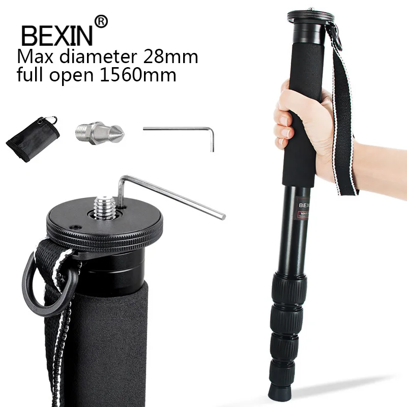 

Best selling easy to carry aluminum 5 sections 28mm tube tripod monopod