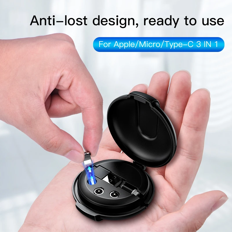 ACCEZZ 3 в 1 Магнитный кабель с коробкой для быстрой зарядки для iPhone XS XR 11 Pro Max Micro usb type C магнитные кабели для зарядного устройства