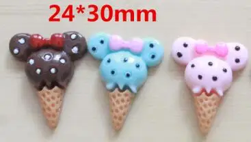 10 шт./партия Kawaii плоские бусины в форме мыши имитация мороженого печенье продукты полимерные кабошоны аксессуары - Цвет: Светло-серый