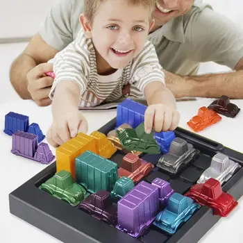 

Plastic IQ Car Puzzle Toy Set Rushhour Traffic Jam Children Kid Educational Game Early Education Intelligence Development