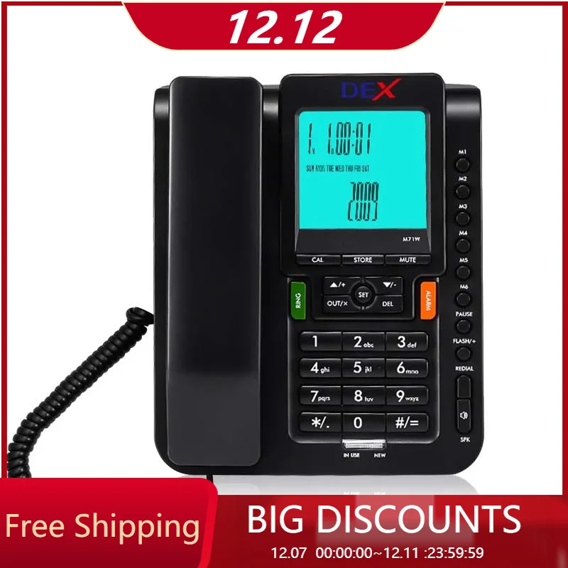 

M71W Telephone Landline Corded Phone Dual Interface Caller ID Landline Wall Mounted Business Office Phone