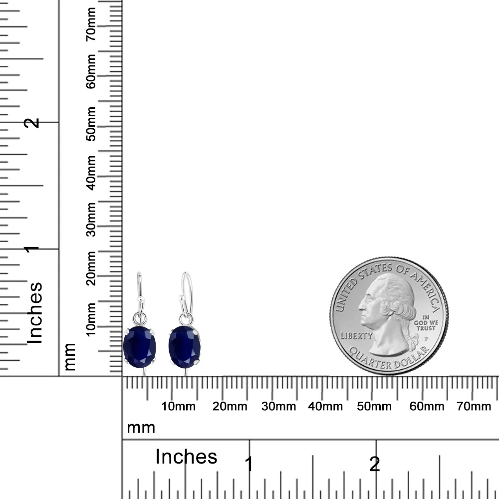 2,04 Ct ОВАЛЬНЫЙ синий сапфир драгоценный камень 925 пробы серебряные женские свисающие серьги