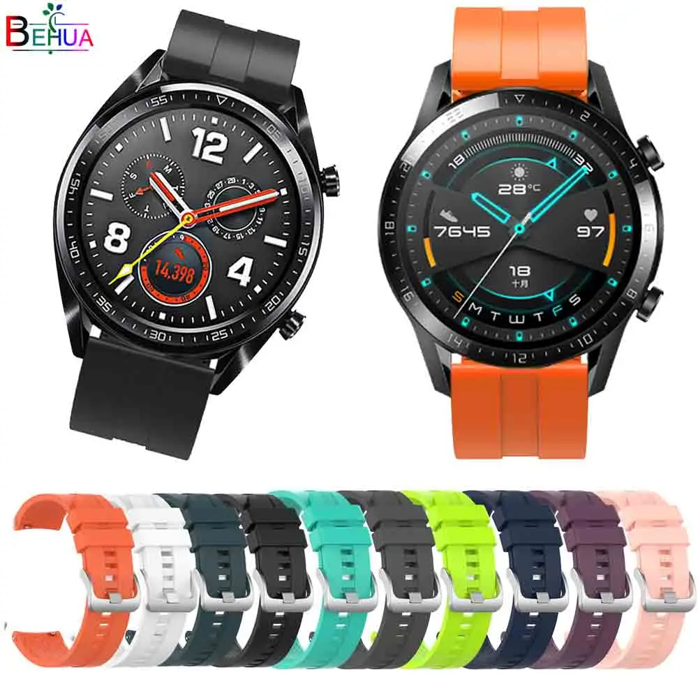 

Hero Iand silicone 22mm watchband For HUAWEI WATCH GT 2 46mm/42 straps For HUAWEI honor magic smartwatch wristband bracelet