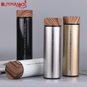 

304 Stainless Steel Wood Cover Mug Vacuum Cup With Tea Leak Portable Thermos Bottle Tea Mug Thermocup Car Water Bottles