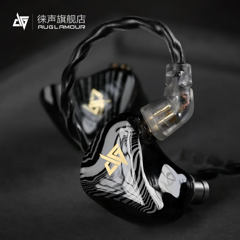 Auglamour T100 двойные динамические наушники с микрофоном в ухо HIFI смоляные Заказные наушники со съемным кабелем