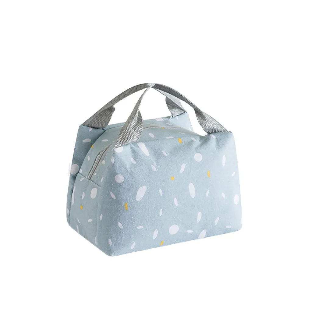 

Insulated Cold Lunch Bags Women Portable Functional Canvas Stripe Picnic Carry Case Thermal Portable Lunch Box Bag Tote #YL5