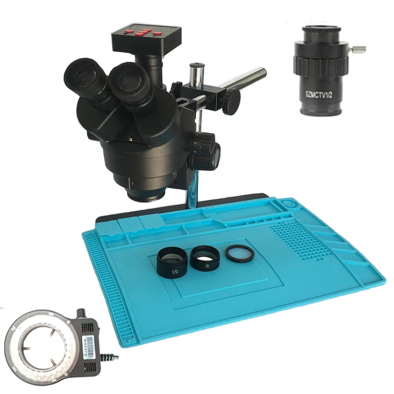 #*Cheap 3.5X 90X Trinocular Stereo microscope 38MP HDMI USB video digital led microscopio Camera lights Jewelry phone pcb repair mat kit