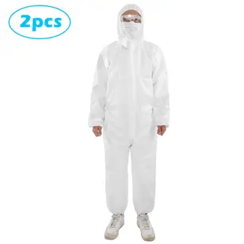 

2 PCS High Antibacterial Reusable Isolation Suit Prevent Invasion Of Staff Protective Clothing Dust-proof Coveralls Antistatic