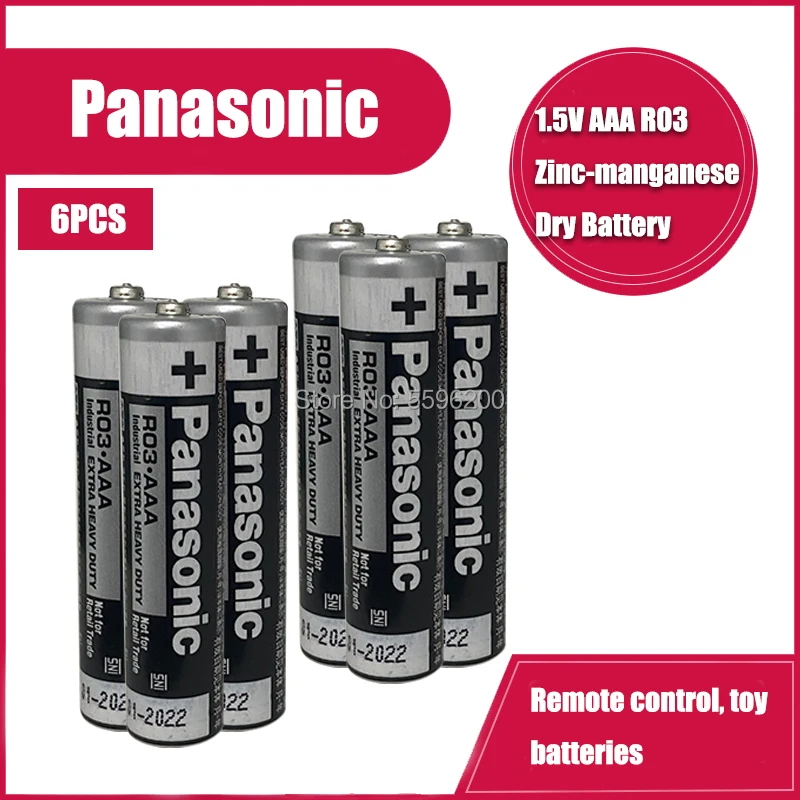 6 шт Panasonic высокое качество R03 1 5 V AAA Батарея щелочные батареи типа аа сухая Fortorch