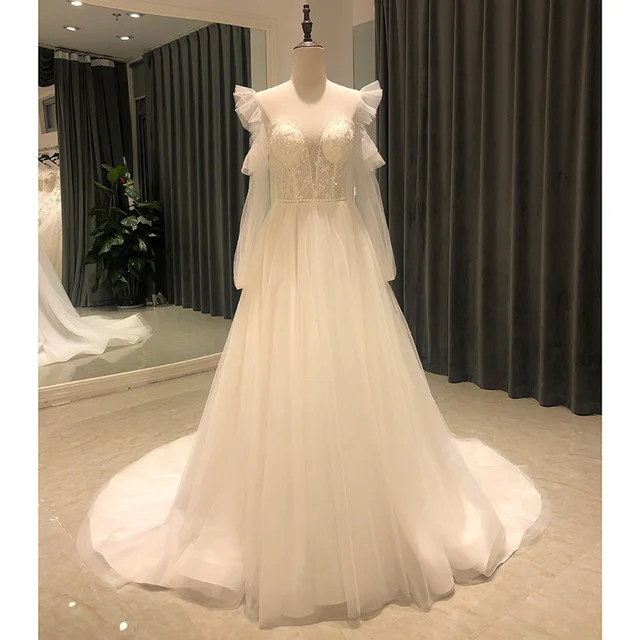 SL-8137 vestido sukienki robe de mariee mariage dress hochzeit brautkleid princesse wedding gowns tulle boho simple bridal 2