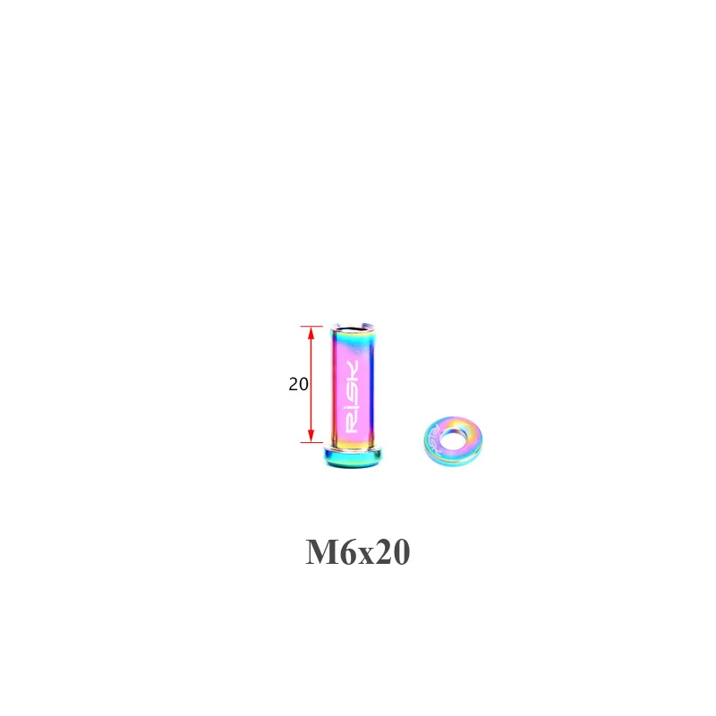 20mm Rainbow 1 комплект велосипедные V Тормозной суппорт TC 4 Титан шоссейный велосипед C зажим фиксированные гайки с шайбой M6 x 10/15/20/25/30/40 мм Велоспорт Запчасти - Цвет: 20mm Rainbow