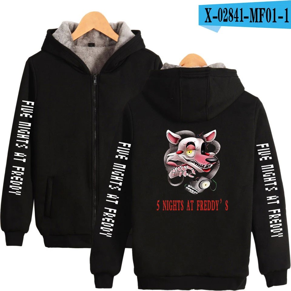 Толстовки Five Nights at Freddy толстовки с капюшоном на молнии с объемным рисунком и длинными рукавами модные повседневные теплые толстовки с капюшоном Five Nights at Freddy - Цвет: MF01-1