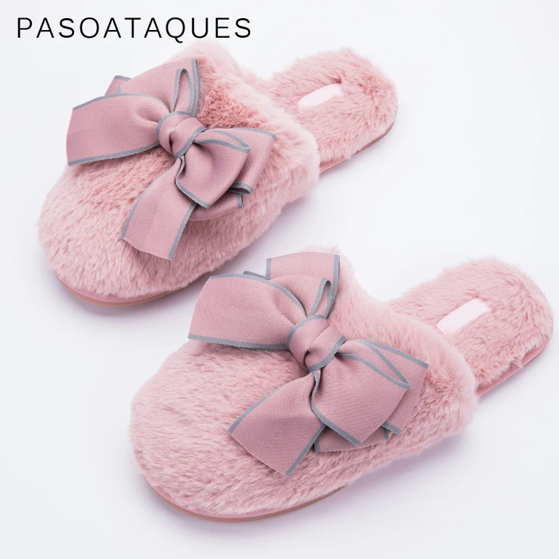 

2021 New Women Indoor Slippers Warm Plush Home Slipper Anti Slip Autumn Winter Shoes House Floor Soft Slient Slides
