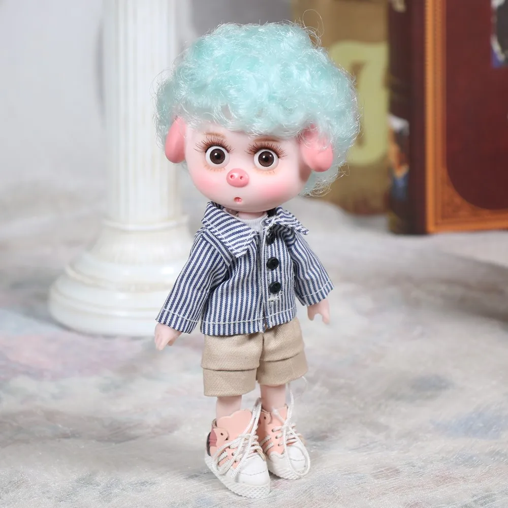 1/12 BJD blyth кукла 26 шарнирное тело Милая свинка ob11 кукла с одеждой Обувь Детский подарок 15 см мини кукла имя от DODO
