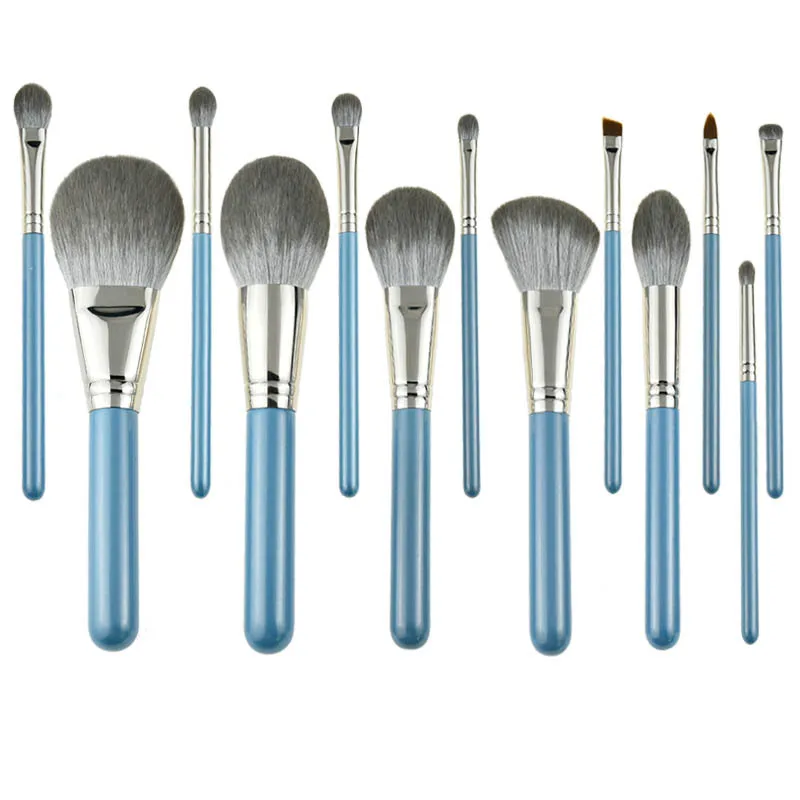 

Makeup Brushes Set 13pcs Eye Make Up Brush Blending Eyeliner Eyelash Eyebrow Cosmetic Kit ToolsSmall Grandma Grey Grape Series