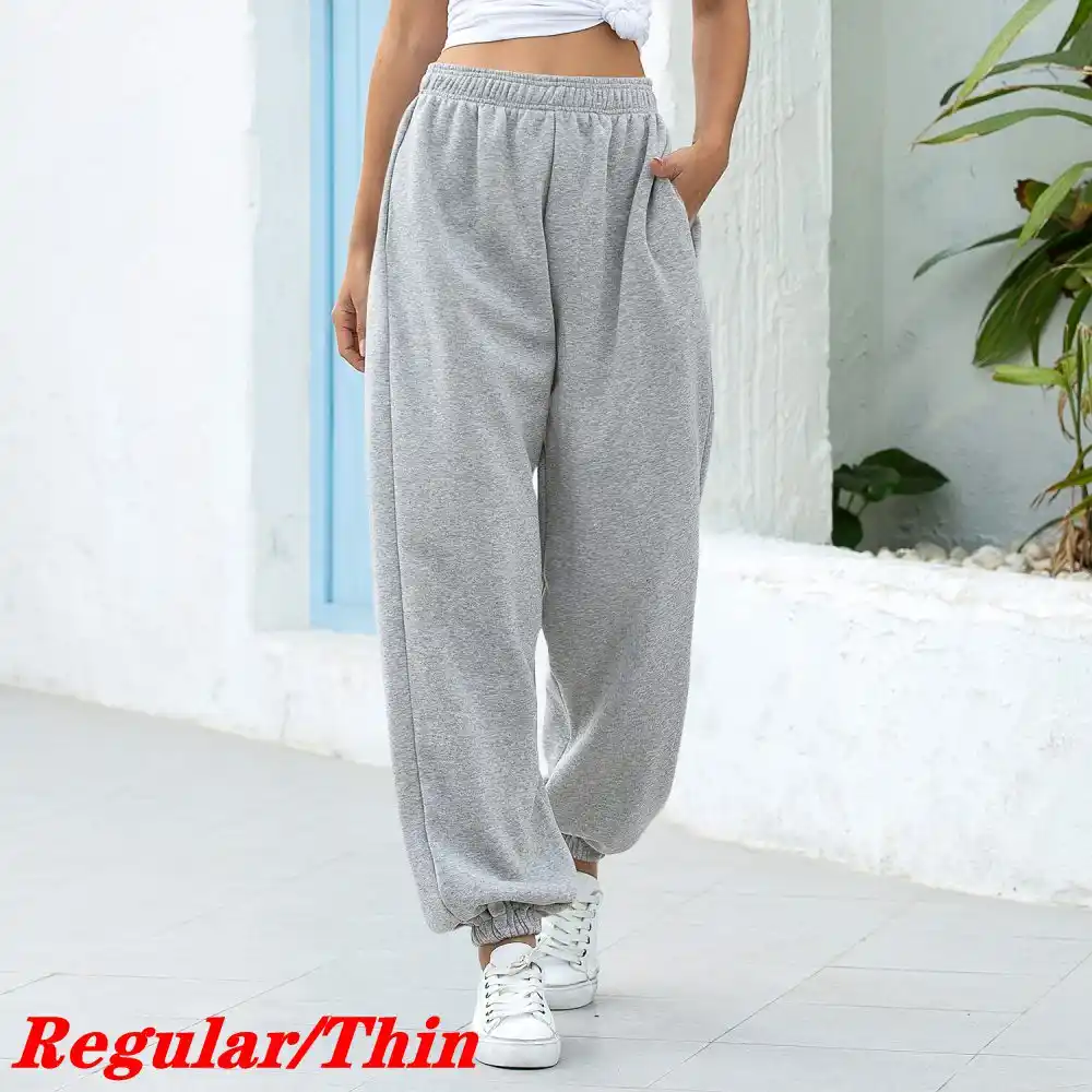 grey high waisted sweatpants