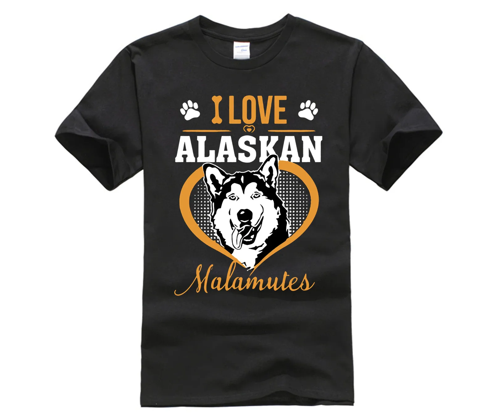 Printed T-shirt crew neck short sleeve casual Custom Short Sleeve Love Pussy Alaskan Malamute T Shirt Men Man Autumn |