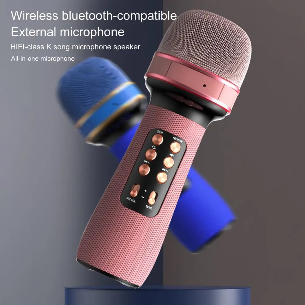 WS 898 Bluetooth Handheld Microphone for iOS Android TV Wireless Karaoke Double Speaker Condenser Mic Player Singing