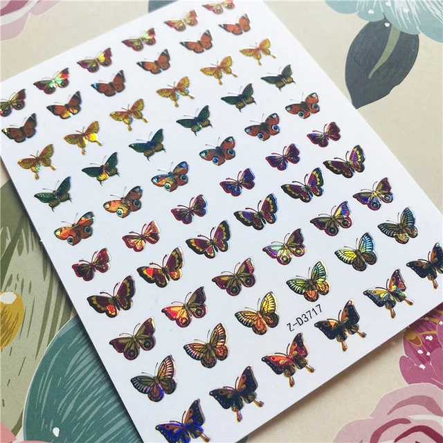 Z-D3702 Z-D3706 Colorful butterfly 3D Back glue Nail decal Nail sticker Nail decoration Nail art Nail ornament Z-D3717