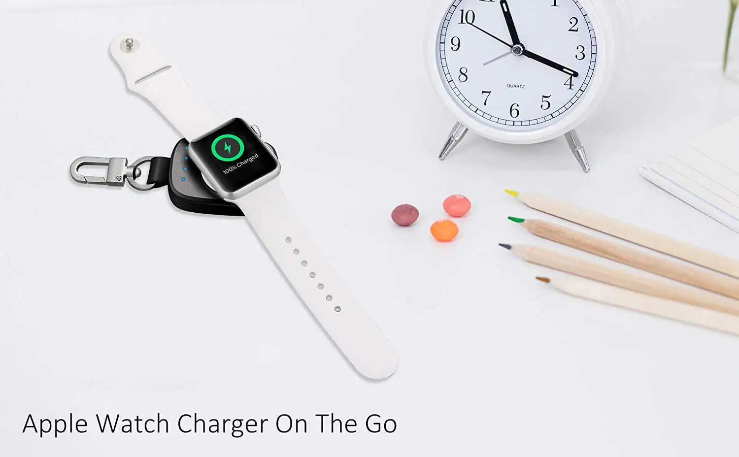  Apple Watch Portable Charger 700mah Large Capacity iWatch Travel Charger 4 LED Indicator Keychain C - 4000084020332