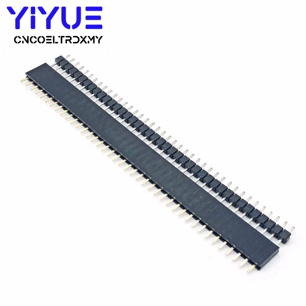 15 PCS Pack 40 Pin 2.54mm Single Row Straight Male + Female Pin Header Strip black (2)