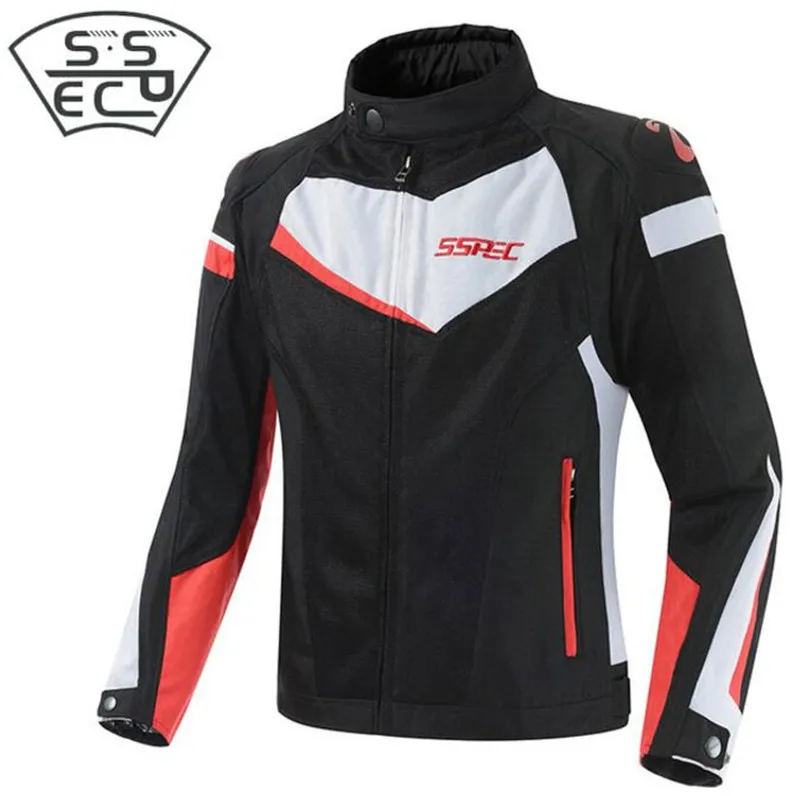 

SSPEC Motorcycle Jacket Men Moto Motorbike Riding Jacket Windproof Body Armor Motorcycle Moto Protection for 4 Season