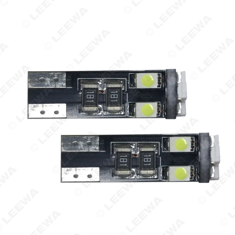 LEEWA 50 шт. автомобильный 12 В~ 14,5 в 6000~ 6500 к белый 8SMD 3528 T10 клиновидный объектив светодиодный светильник лампа с CANbus светильник без ошибок# CA4244