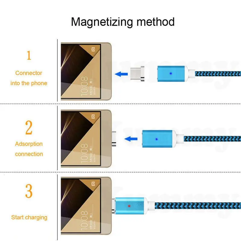 3/6/10ft Магнитный Micro Тип usb-C IOS Зарядное устройство передачи данных кабель для iPhone и Android для samsung Galaxy A3/A5/A7