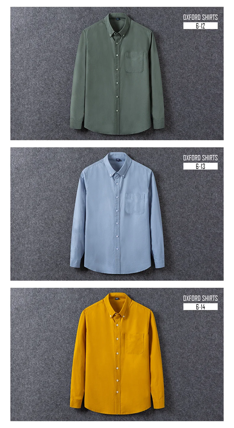 New 100% Cotton Plus size S-6XL Men's Oxford Shirts Man Long Sleeve Casual Slim Fit Dress Shirts For Male Business Shirt Tops New 100% Cotton Plus size S-6XL Men's Oxford Shirts Man Long Sleeve Casual Slim Fit Dress Shirts For Male Business Shirt Tops