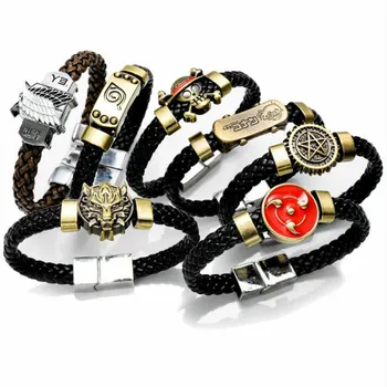 

1pc Creative 6 Styles Anime Konoha Naruto Detective Conan Three Hook Jade Final Fantasy Wristband Figure Toys Boy Gifts
