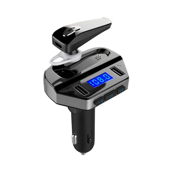 

Bluetooth Car MP3 Player FM Transmitter with Disassembly Headphones Handsfree Car Kit USB Quick Charger Adapter