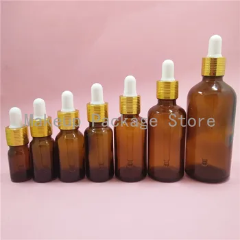 

2/10pcs 10/20/30/50/100ml Empty Amber Brown Glass Dropper Bottle with Eye Pipette Aromatherapy Essential Oils Bottle Containers