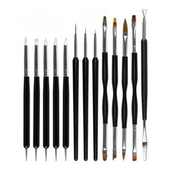 

13X/Set Nail Art Brush Gel UV Nail Painting Flower Drawing Pens Multifunctional Double-Head Nail Pen