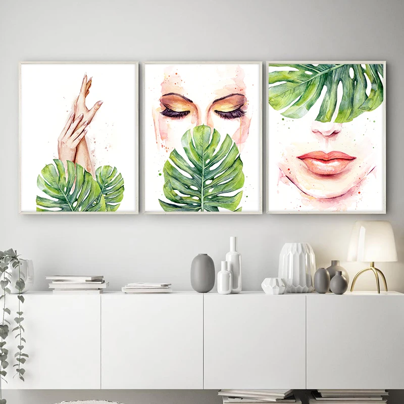 Beauty Salon Spa ภาพตกแต่งภาพวาดผ้าใบ Girly Wall Art พิมพ์ Esthetician ของขวัญสาวมือโปสเตอร์ Beauty Room Decor 1