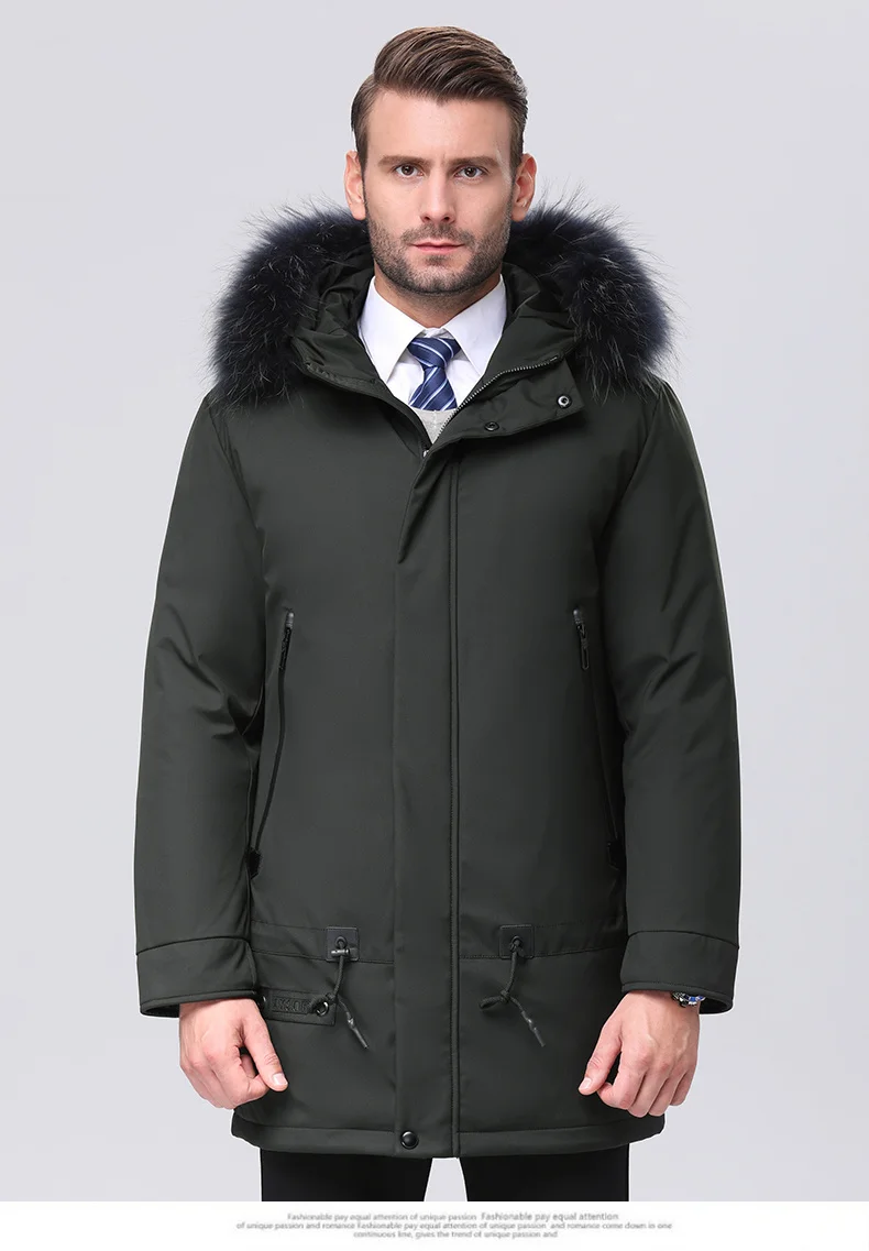 2019 New Arrival Men Down Jacket Men's Winter Coat High Quality Raccoon Fur Hooded Feather Goose Snow Parkas Outerwear (6)